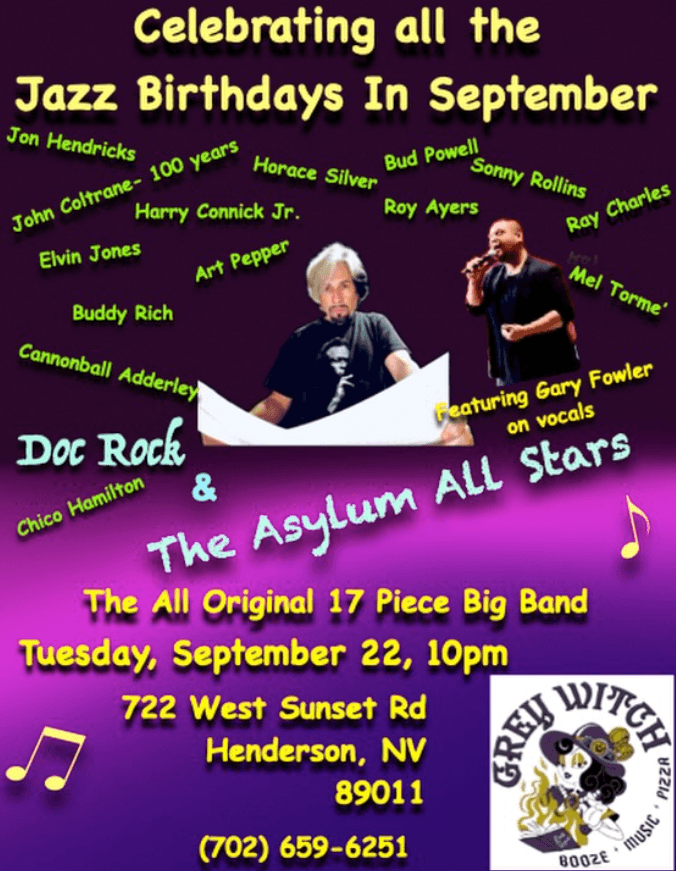 Doc Rock & The Asylum All Stars flyer