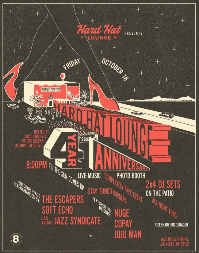 Hard Hat's 4 Year Anniversary! flyer